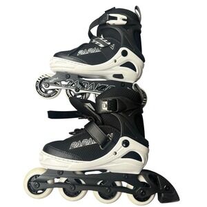 Papaison Adjustable Inline Skates Black White ABEC-7 70mm Size M 1-4 US Kids